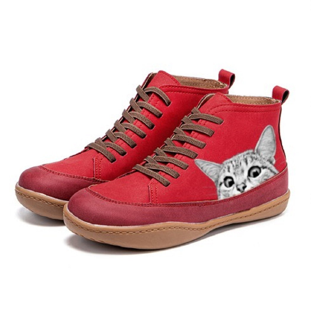 KittyKicks Women's Orthopedic Leather Ankle Boots