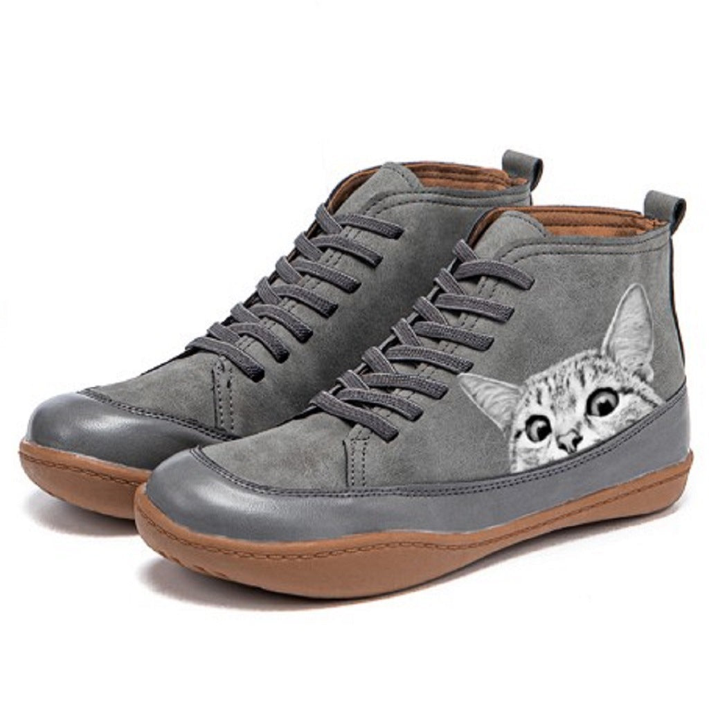 KittyKicks Women's Orthopedic Leather Ankle Boots