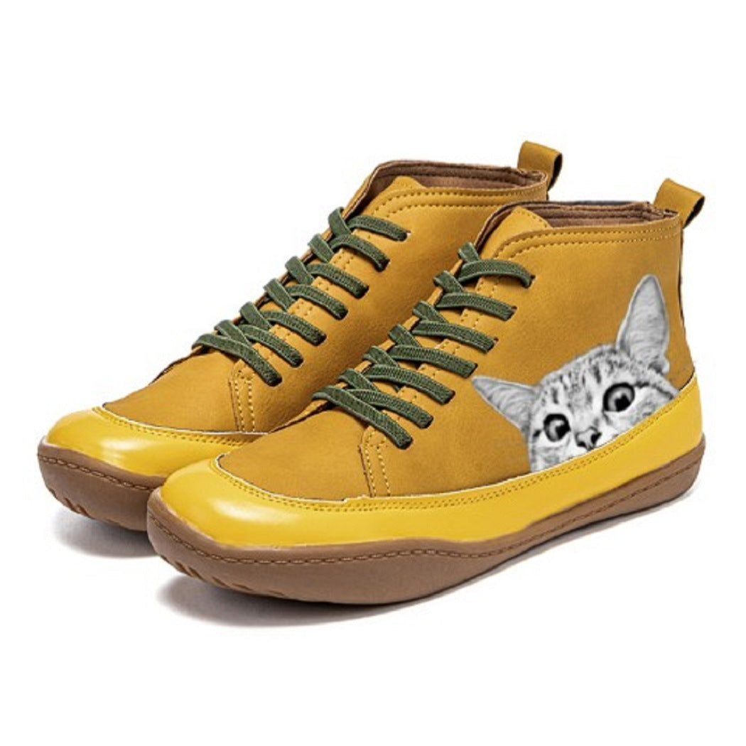 KittyKicks Women's Orthopedic Leather Ankle Boots