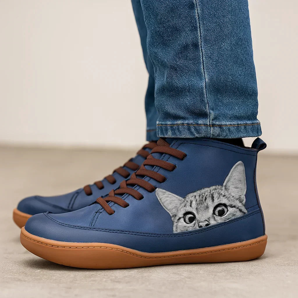KittyKicks Women's Orthopedic Leather Ankle Boots