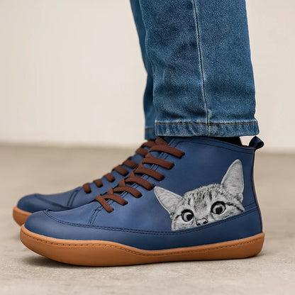 KittyKicks Women's Orthopedic Leather Ankle Boots