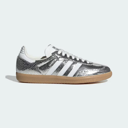 Sneakers Chrome Cuir Metallise Effet Craquele