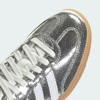 Sneakers Chrome Cuir Metallise Effet Craquele