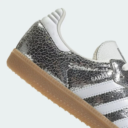 Sneakers Chrome Cuir Metallise Effet Craquele