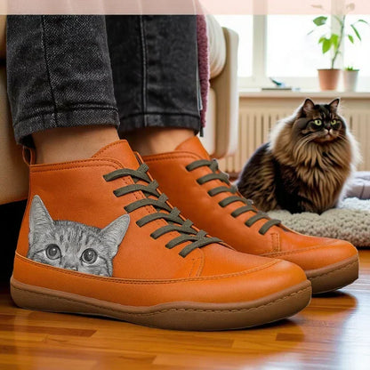 KittyKicks Women's Orthopedic Leather Ankle Boots