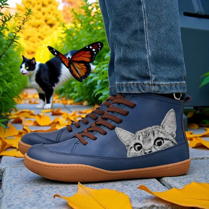 KittyKicks Women's Orthopedic Leather Ankle Boots